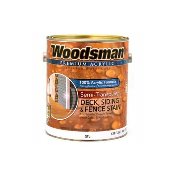 General Paint Woodsman 100% Acrylic Semi-Transparent Deck, Siding & Fence Wood Stain, Redwood, Gallon - 149308 - main